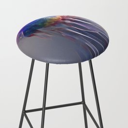 Colourful Abstract AI Art Rainbow Jellyfish Bar Stool