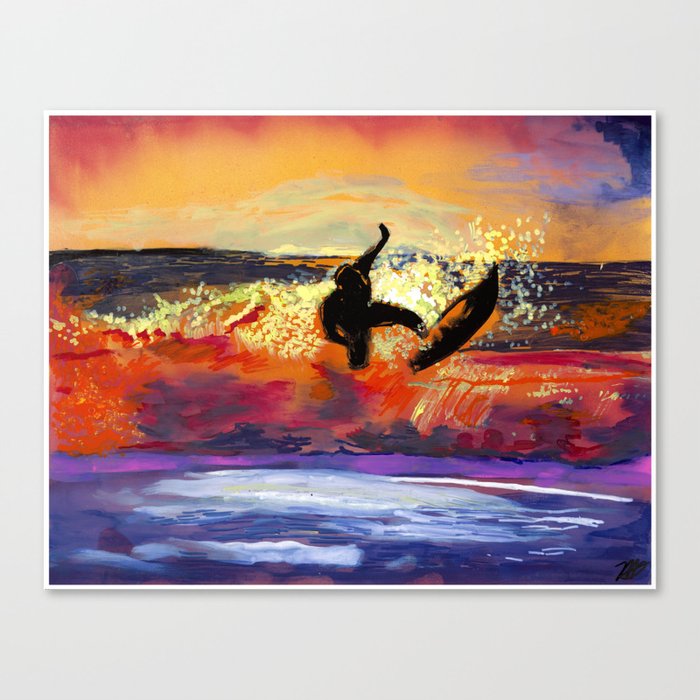 Sunset surf Canvas Print