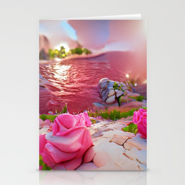 pink and stone Stationery Cards