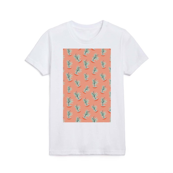 Tropical Plant Salmon Pattern  Kids T Shirt