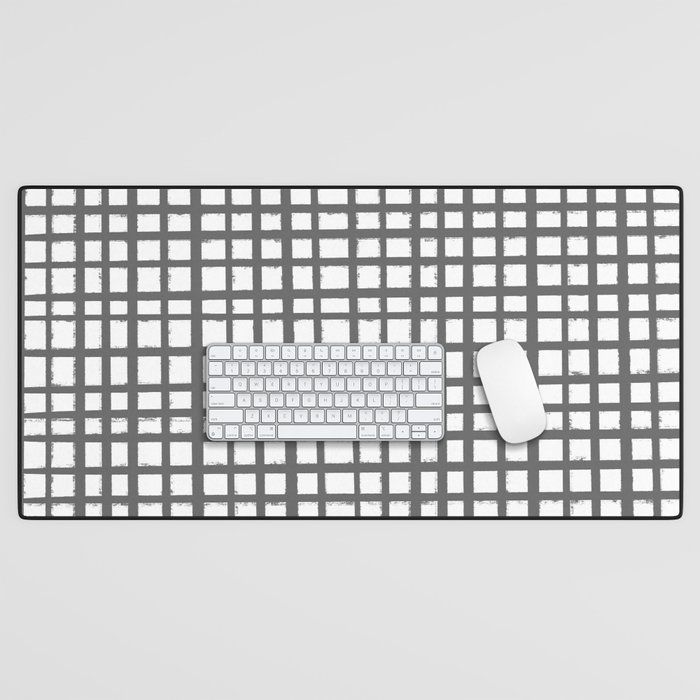 Medium grey lines Desk Mat