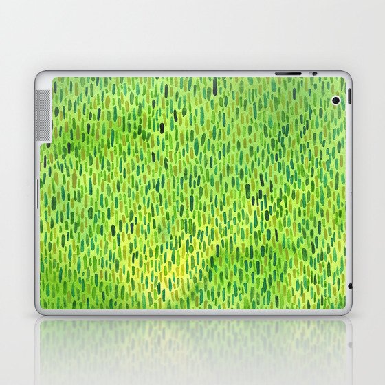 Watercolor Grass Pattern Green by Robayre Laptop & iPad Skin
