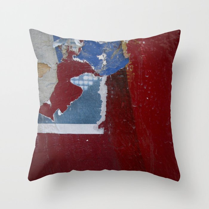 scraps over red Throw Pillow