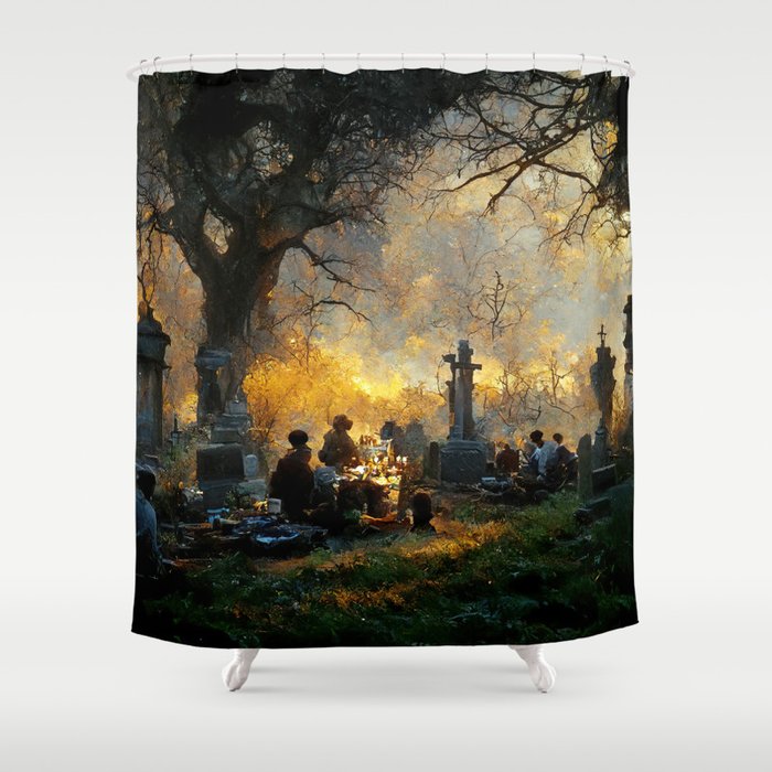 Victorian Graveyard Picnic Shower Curtain