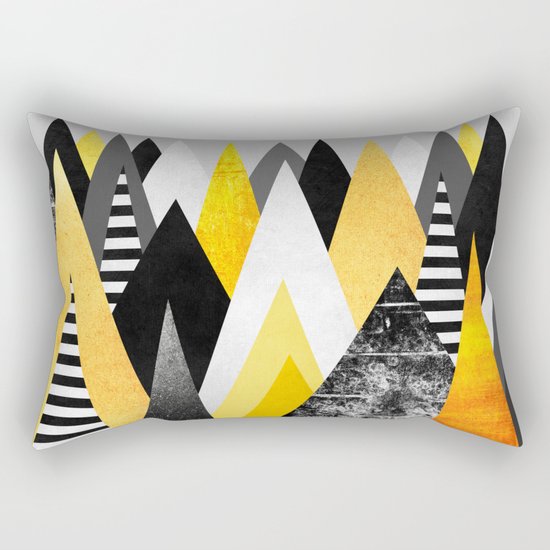Yellow Peaks Rectangular Pillow