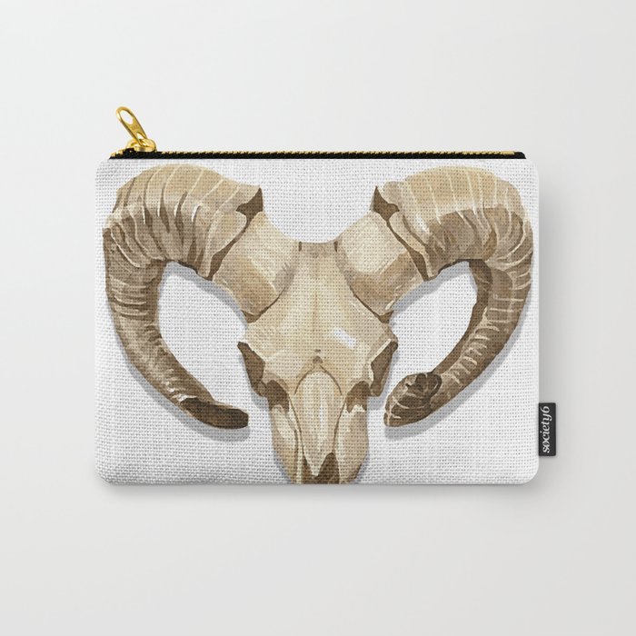 Goat Skull Illustrated art Carry-All Pouch