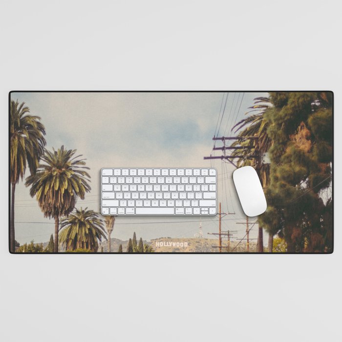 USA Photography - Road Towards The Hollywood Sign Desk Mat