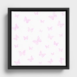 Watercolour Butterflies - Pink Framed Canvas