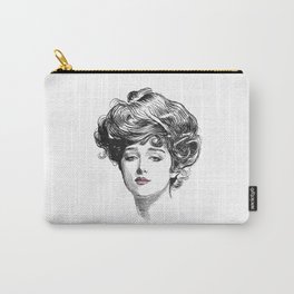 Gibson Girl with Green Eyes and Pink Lips Carry-All Pouch