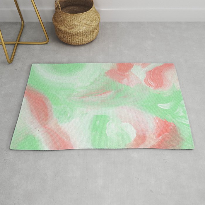 Coral Mint Abstract Rug