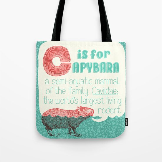 C is for Capybara Tote Bag