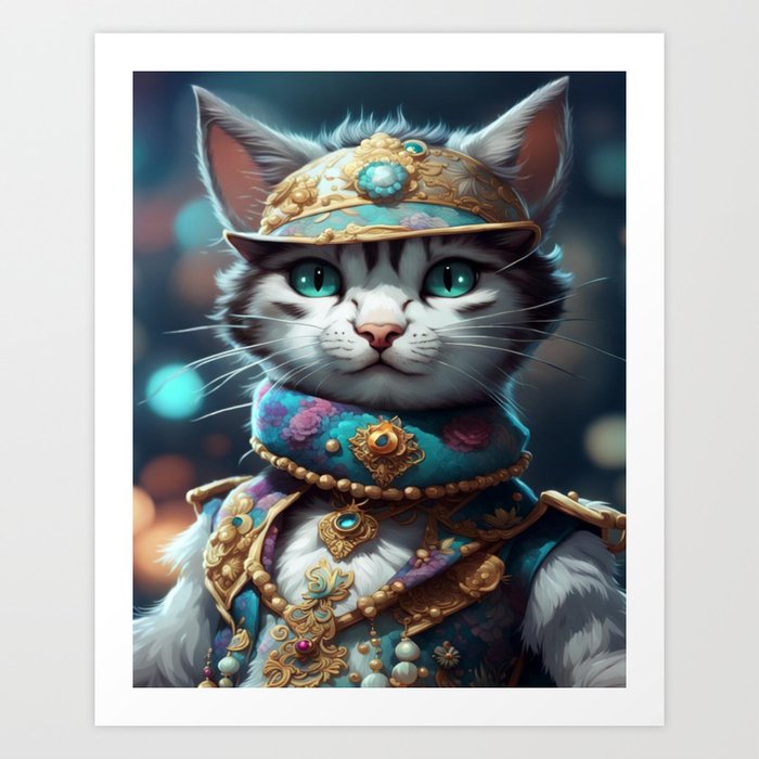 Cat dressed in Carnaval clothes No.1 Art Print