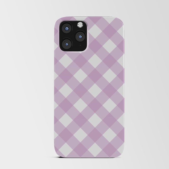Pink Pastel Farmhouse Style Gingham Check iPhone Card Case