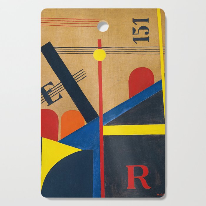The Big Railroad Picture by Laszlo Moholy-Nagy Cutting Board
