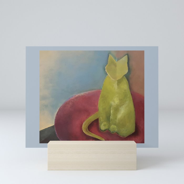 Green Cat Mini Art Print