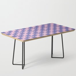 Smileys and Checkerboard (Very Peri And Pink Color Palette) Coffee Table