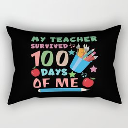 Days Of School 100th Day 100 Teacher Survived Me Rectangular Pillow