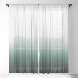 Ombre Forest Teal Fog Sheer Curtain