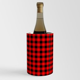 Mini Red and Black Coutry Buffalo Plaid Check Wine Chiller