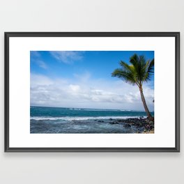 Hawaii Beach and Palm Tree Framed Art Print