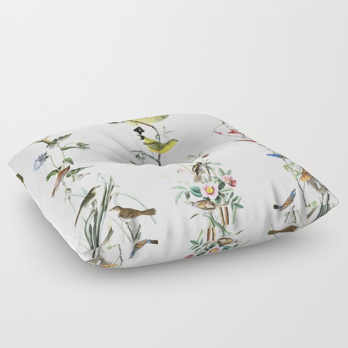 Birds - Art - Vintage - Pattern - Illustration - Nature Floor Pillow