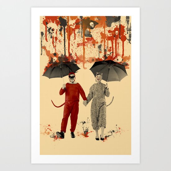 Skeleton Rain Art Print