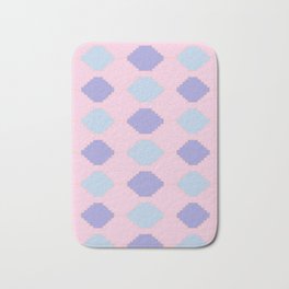 Whimsical Puzzle - Mosaic Tiles Pattern in Pink and Pastel Bath Mat
