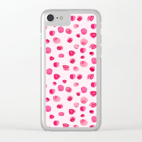 Think pink || Watercolor brushstrokes pattern Clear iPhone Case