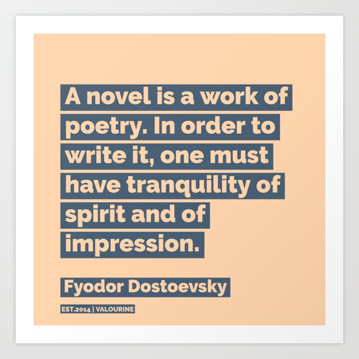 70 | Fyodor Dostoevsky Quote| 200923 | Literary Literature Famous Existentialism  Philosophy Art Print