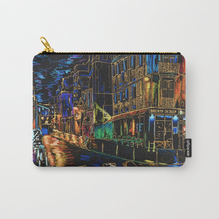 Let It Go Colorful Abstract Paris street at night  Carry-All Pouch