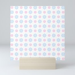 geometric flower 87 blue and pink Mini Art Print
