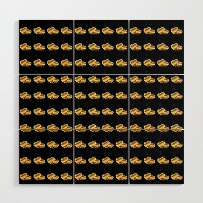 Gold Black Heart Trendy Magical Collection Wood Wall Art
