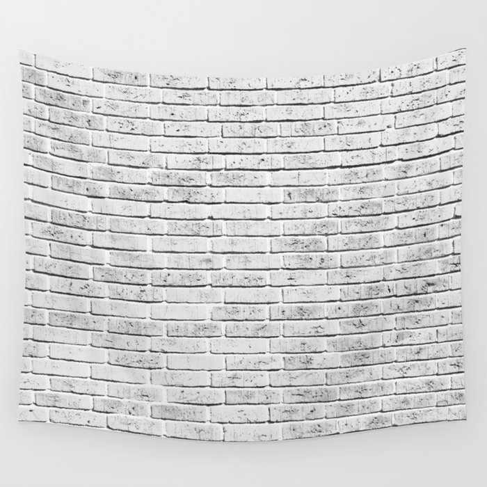 Vintage style rustic white brick wall texture Wall Tapestry