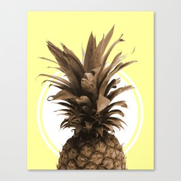 Pineapple Print - Tropical Poster - Botanical Print - Pineapple Wall Art - Yellow, Golden - Minimal Canvas Print