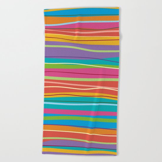 COLORFUL STRIPES Beach Towel