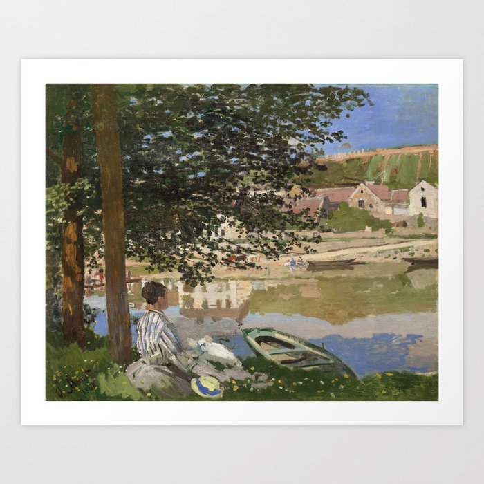 Claude Monet On The Bank Of The Seine Bennecourt Art Print By