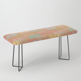 Enjoy The Colors - Colorful typography modern abstract pattern on Copper Bronze color background  Bench