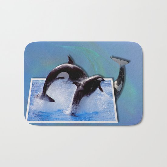 Leaping Orcas Bath Mat