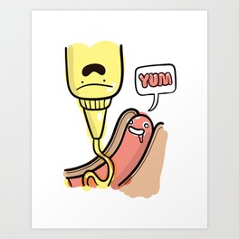 Friends Go Better Together 3/7 - Hot Dog and Mustard Art Print