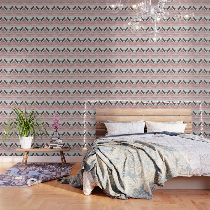 Knitted New Year 2018 Retro Pattern With Dogs Wallpaper By