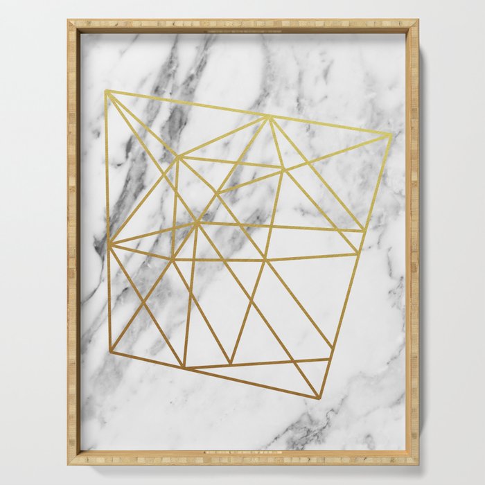 Gold geometric marble Serving Tray
