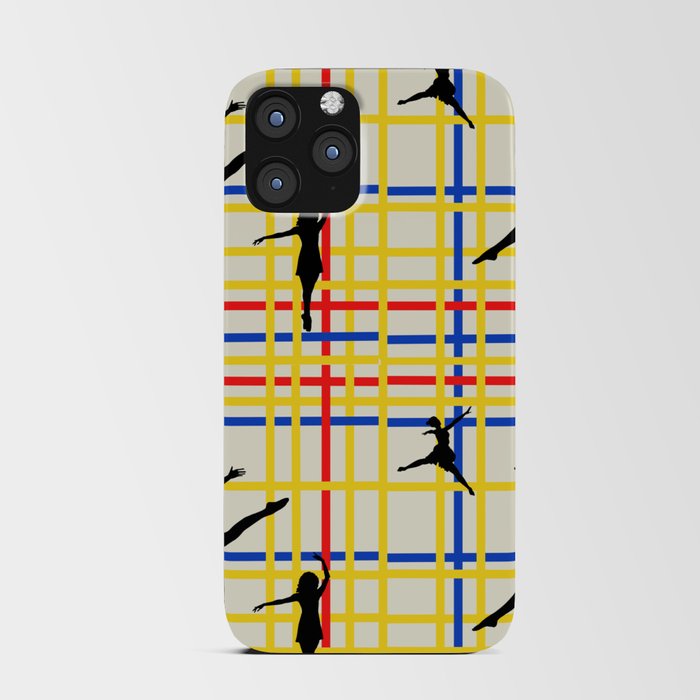 Dancing like Piet Mondrian - New York City I. Red, yellow, and Blue lines on the light yellow background iPhone Card Case