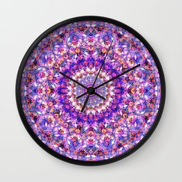 The Purple Flower Kaleidoscope Wall Clock