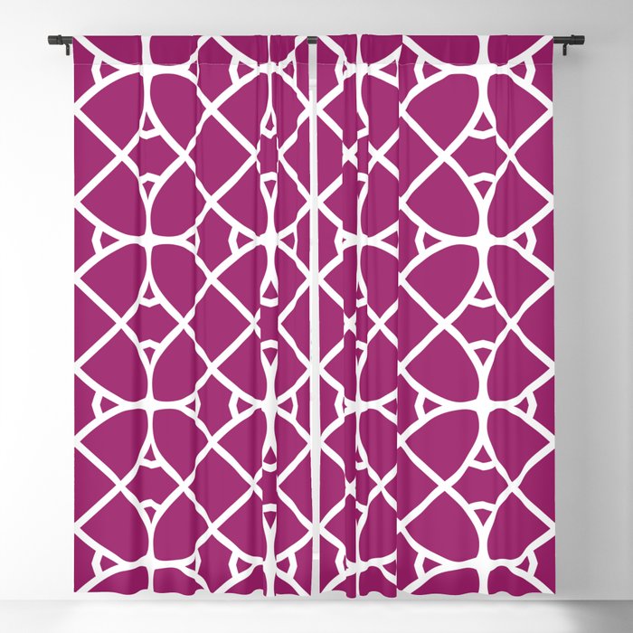 Magenta and White Oval Shape Pattern - Colour of the Year 2022 Orchid Flower 150-38-31 Blackout Curtain