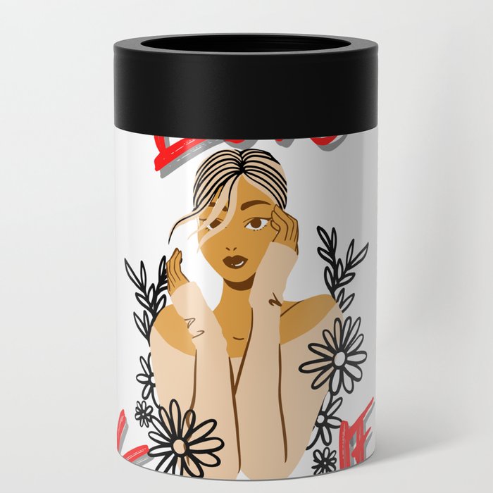 Love yourself | white background  Can Cooler