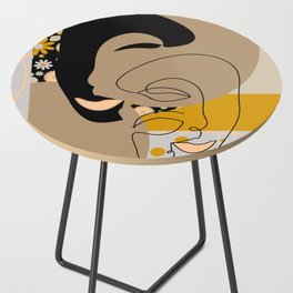 Abstract Faces Side Table