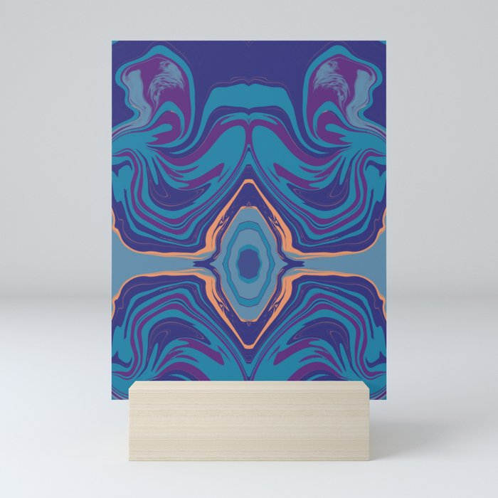 Symmetrical liquify abstract swirl 010 Mini Art Print