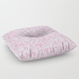 Pink Eastern Floral Pattern Floor Pillow