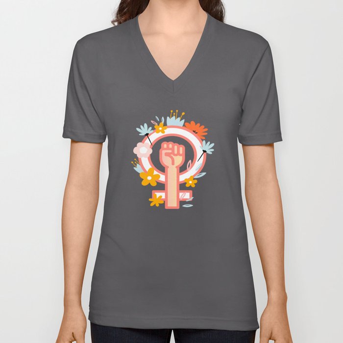 Feminist Womens Rights Equality Female V Neck T Shirt