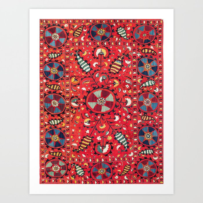 Lakai Suzani Samarkand Uzbekistan Embroidery Print Art Print